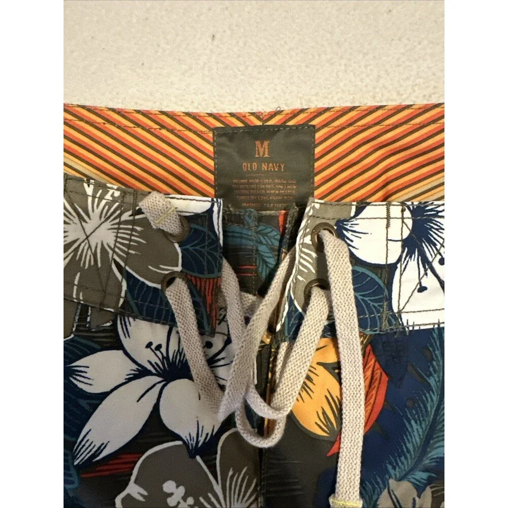 Old Navy Tropical Bird Swim Trunks Shorts Water Men's Medium